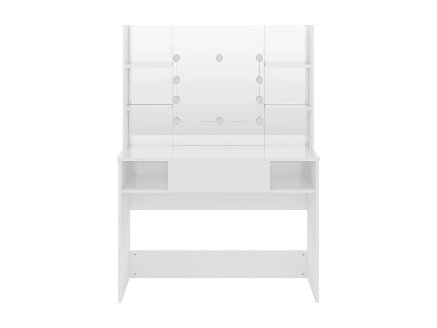 Kaptafel met LED-verlichting 100x40x135 cm MDF glanzend wit BE303241