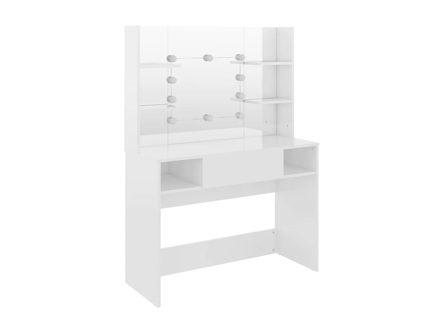 Kaptafel met LED-verlichting 100x40x135 cm MDF glanzend wit BE303241