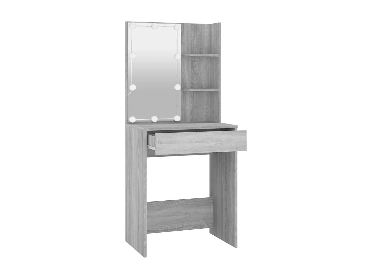 Coiffeuse avec LED sonoma gris 60x40x140 cm FR326005