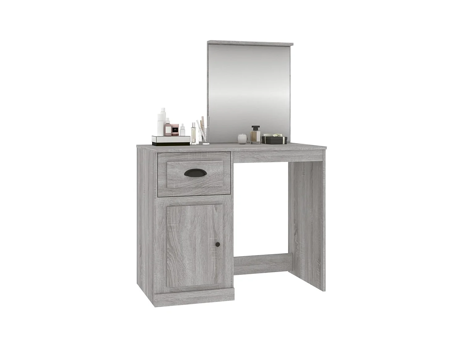 Coiffeuse avec miroir sonoma gris 90x50x132,5cm bois ingénierie FR892708