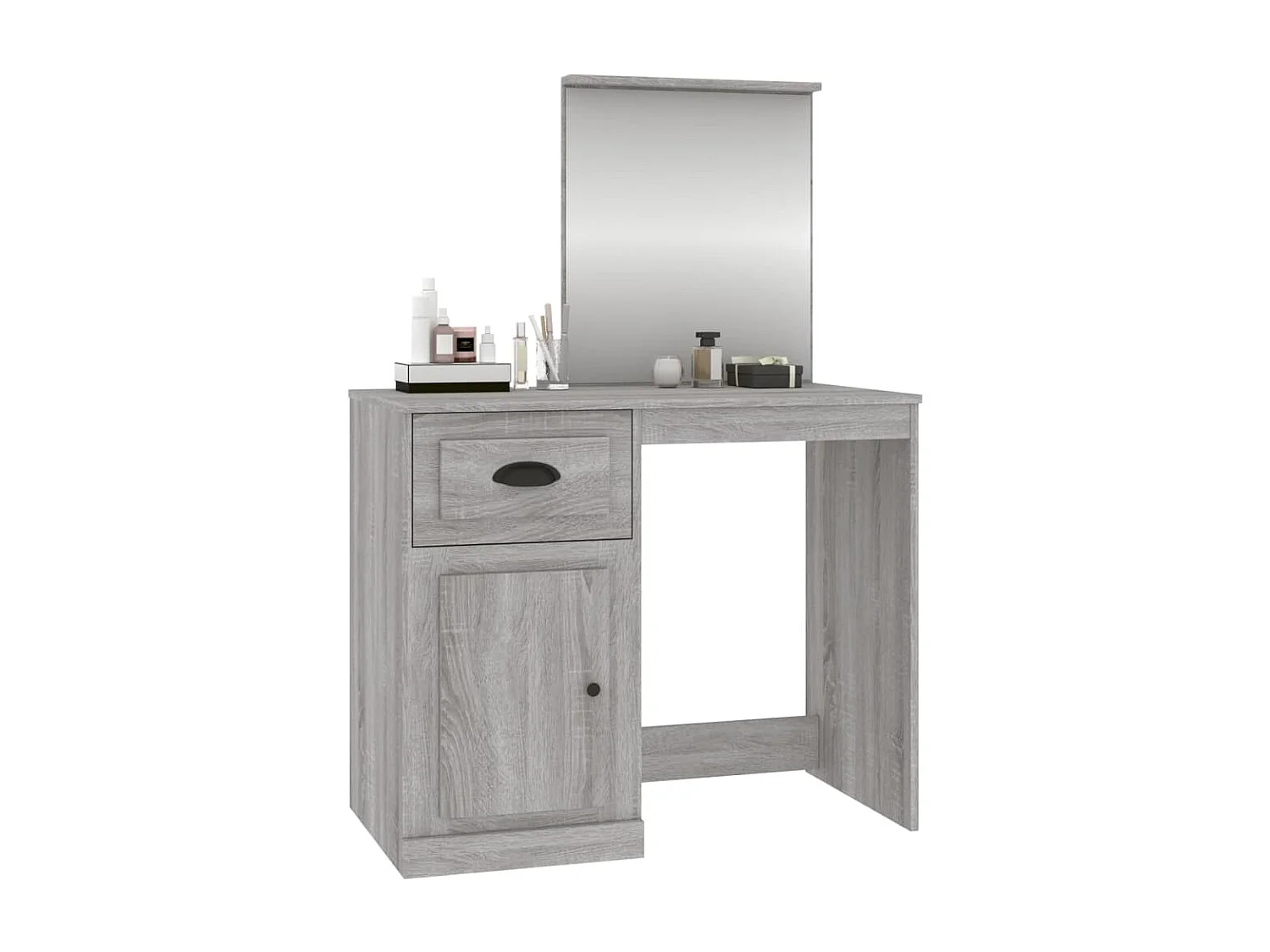 Coiffeuse avec miroir sonoma gris 90x50x132,5cm bois ingénierie FR892708