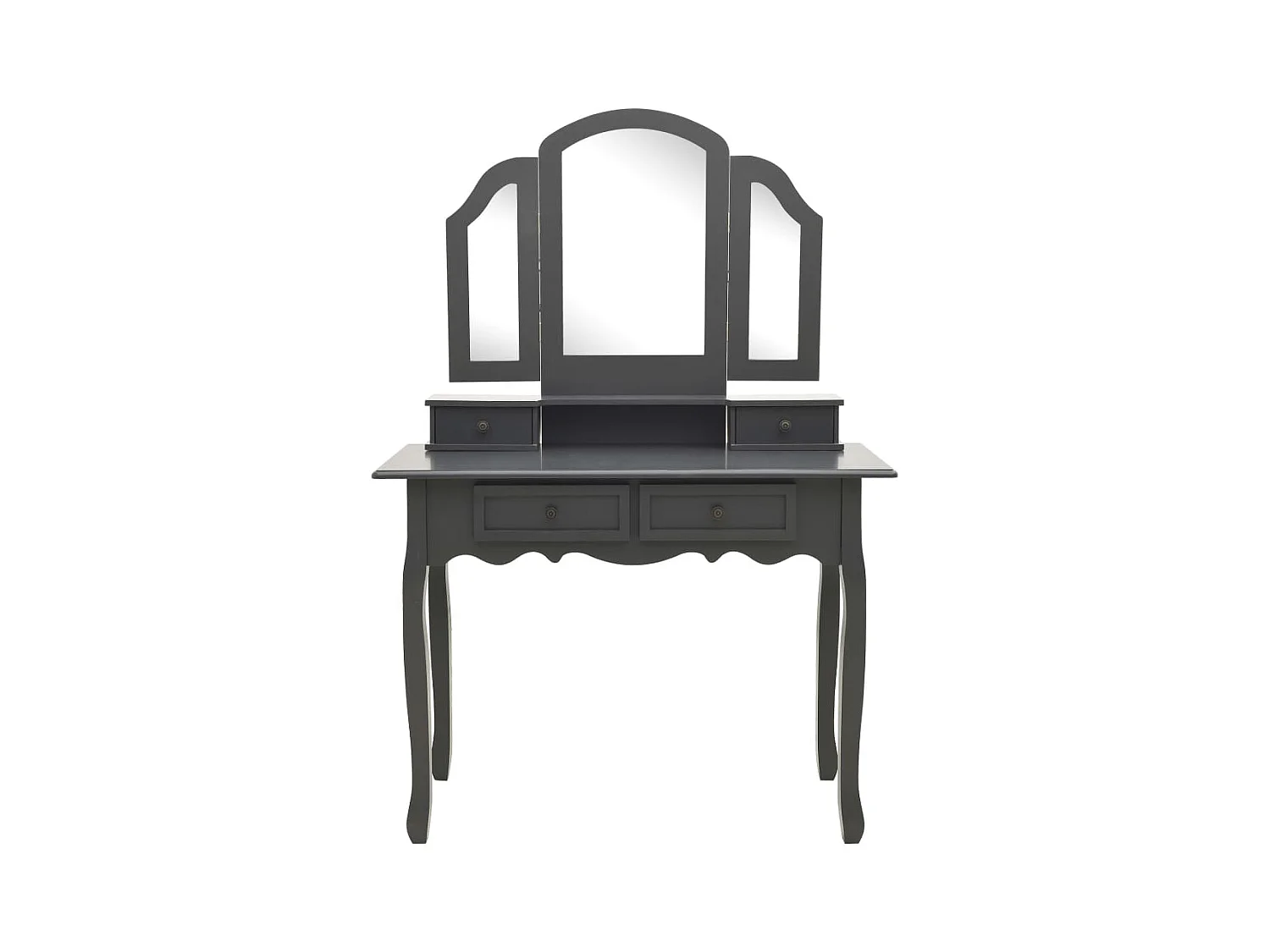 Ensemble de coiffeuse avec tabouret Gris 100x40x146cm Paulownia FR517506