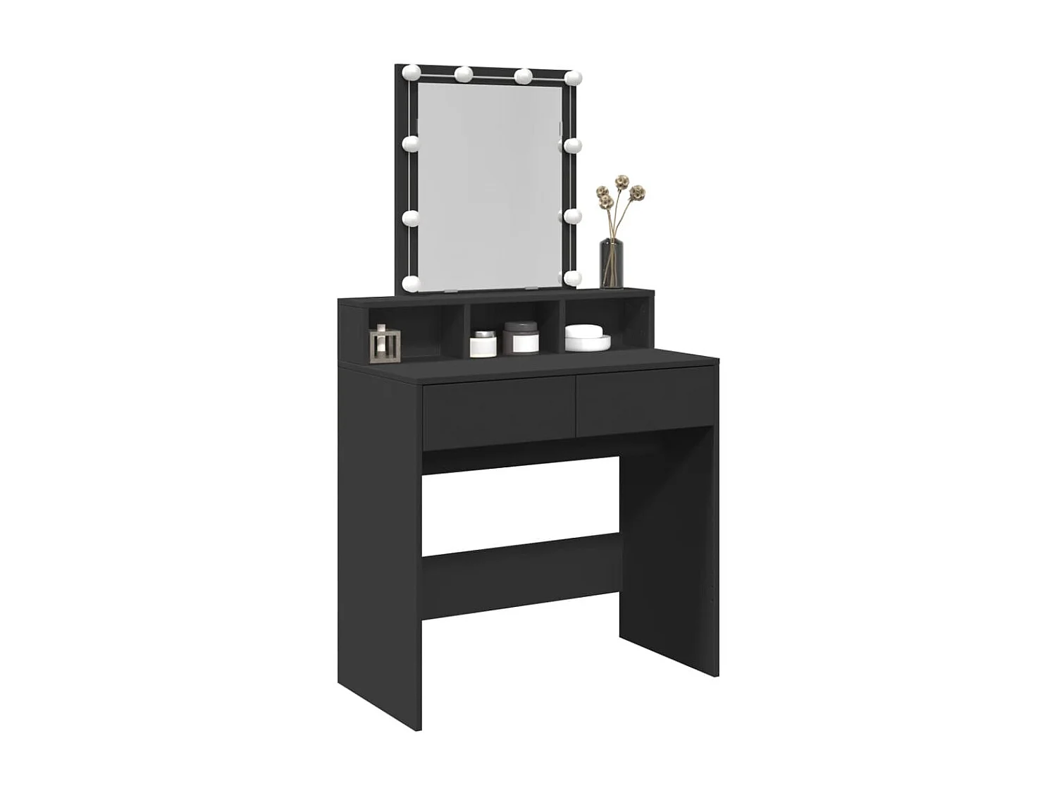 Coiffeuse avec LED noir 80x41x144,5 cm FR132723