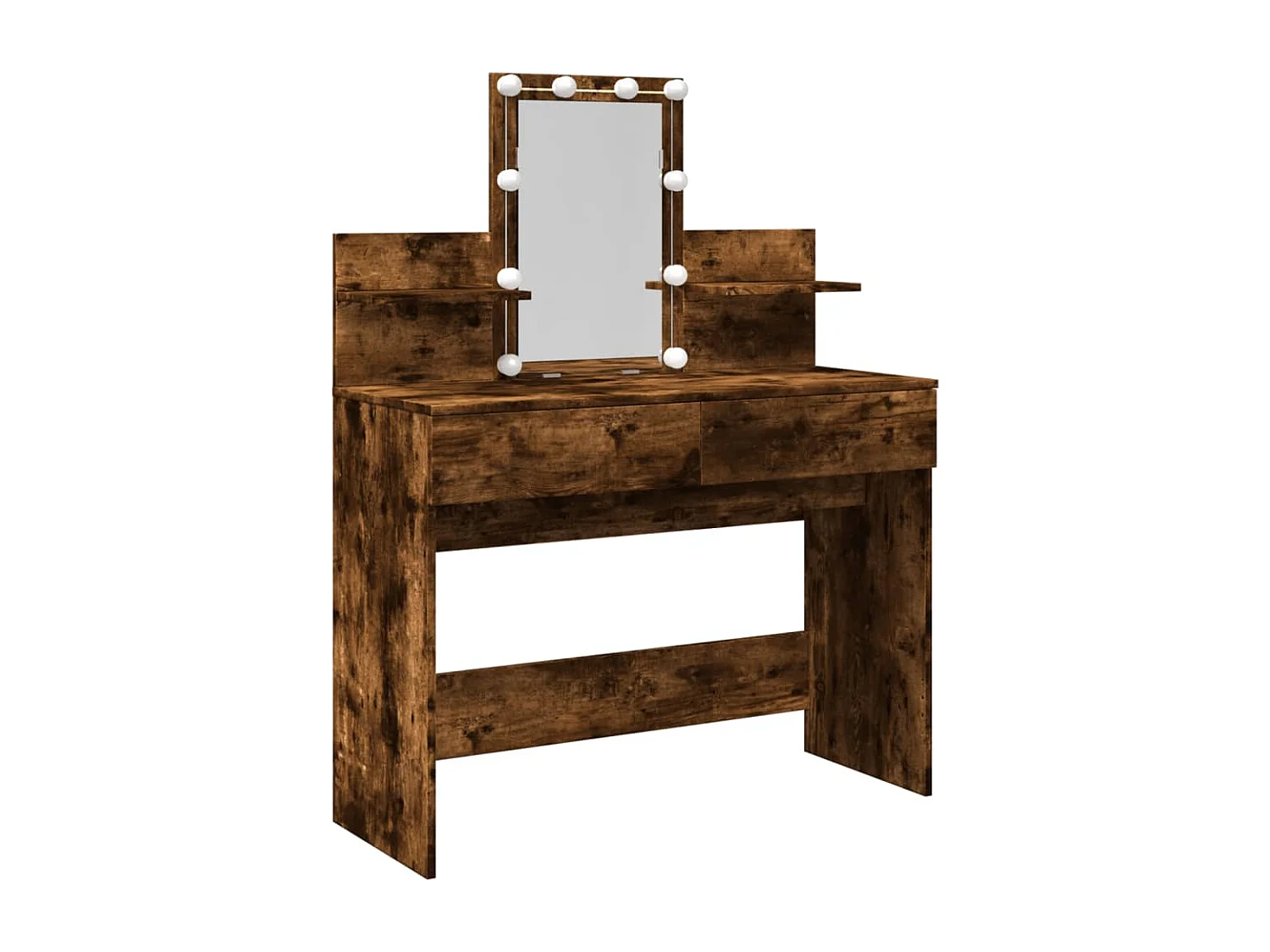 Coiffeuse avec LED chêne fumé 100x40x130 cm FR629306