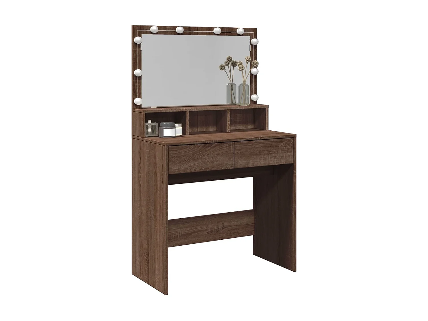 Kaptafel met LED 80x41x134,5 cm bruin eikenkleurig BE657985