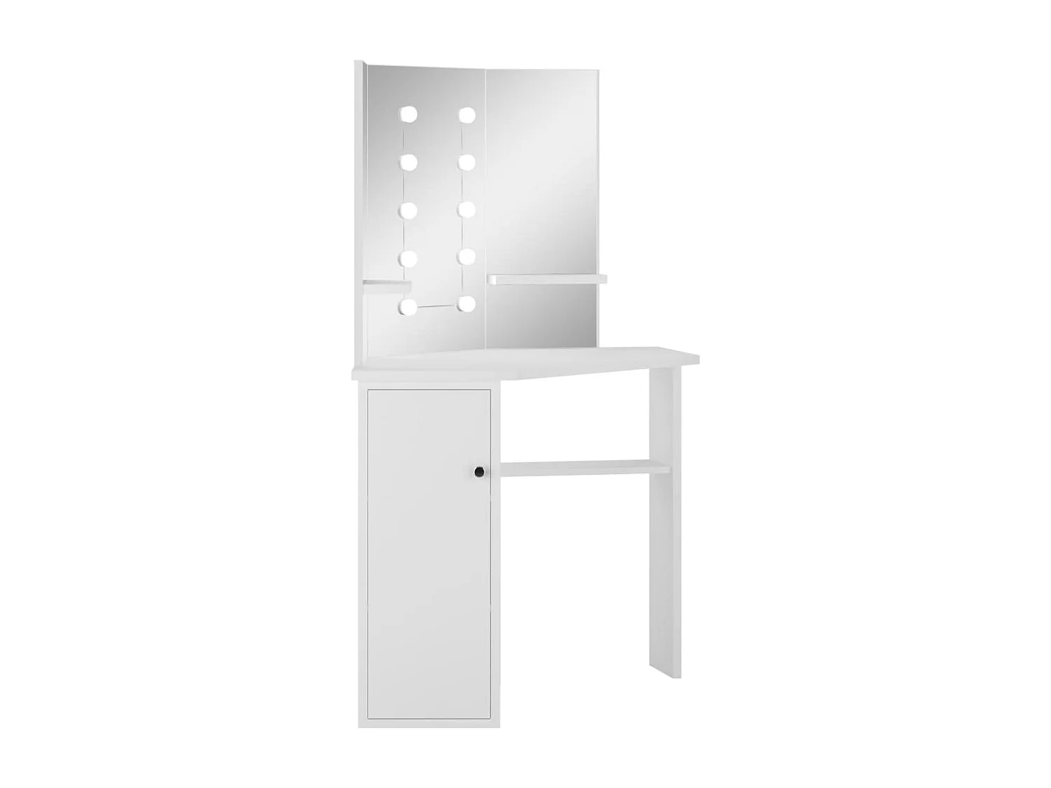 Hoekkaptafel met LED-verlichting wit BE135014