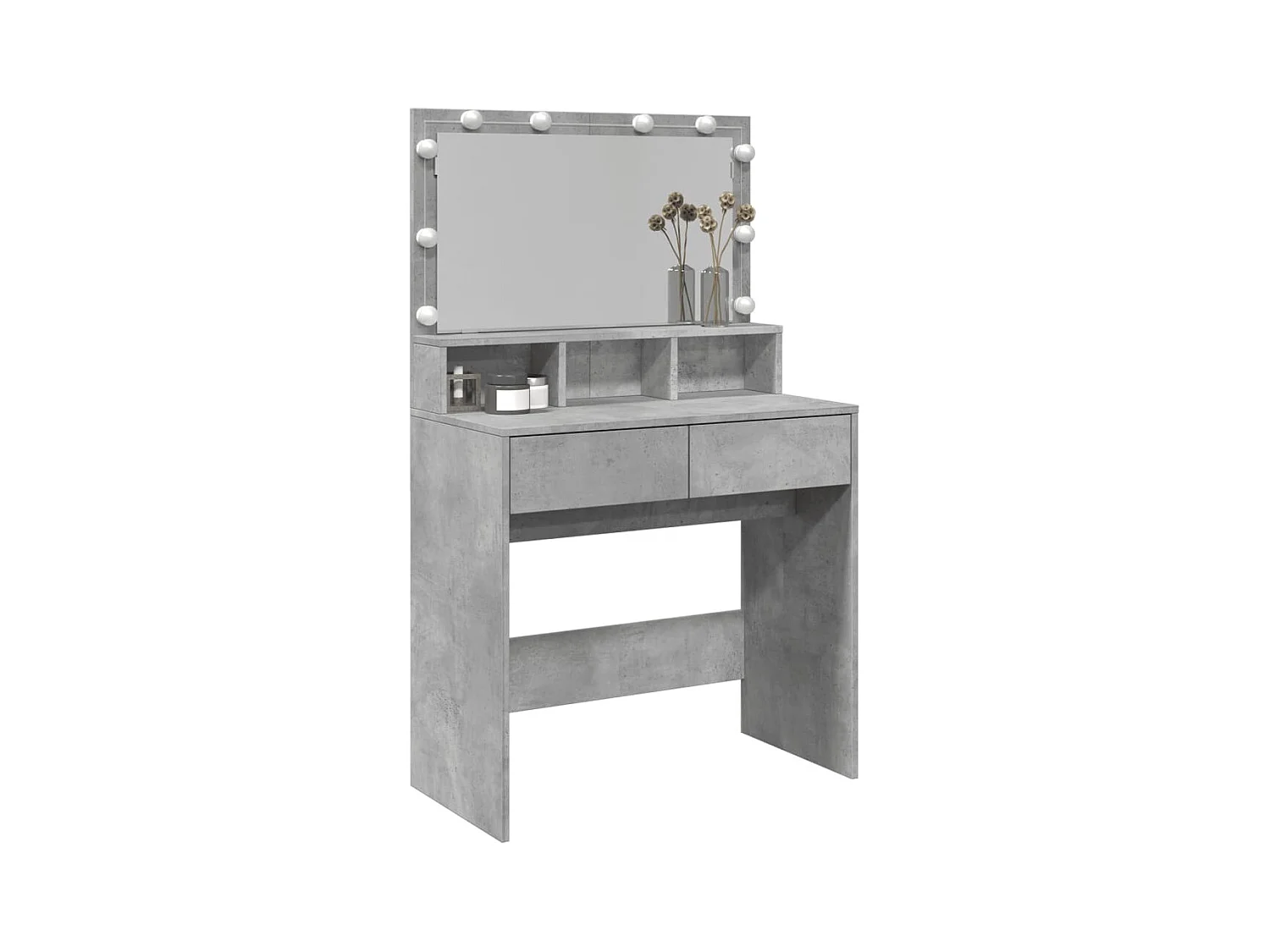 Tocador con luces LED gris hormigón 80x41x134,5 cm ES291154