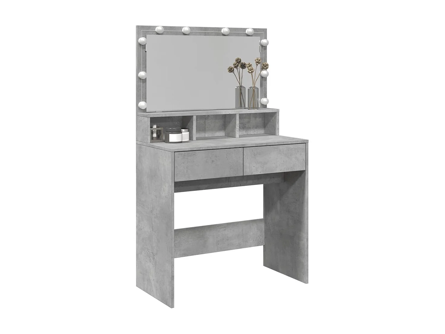 Coiffeuse avec LED gris béton 80x41x134,5 cm FR125177