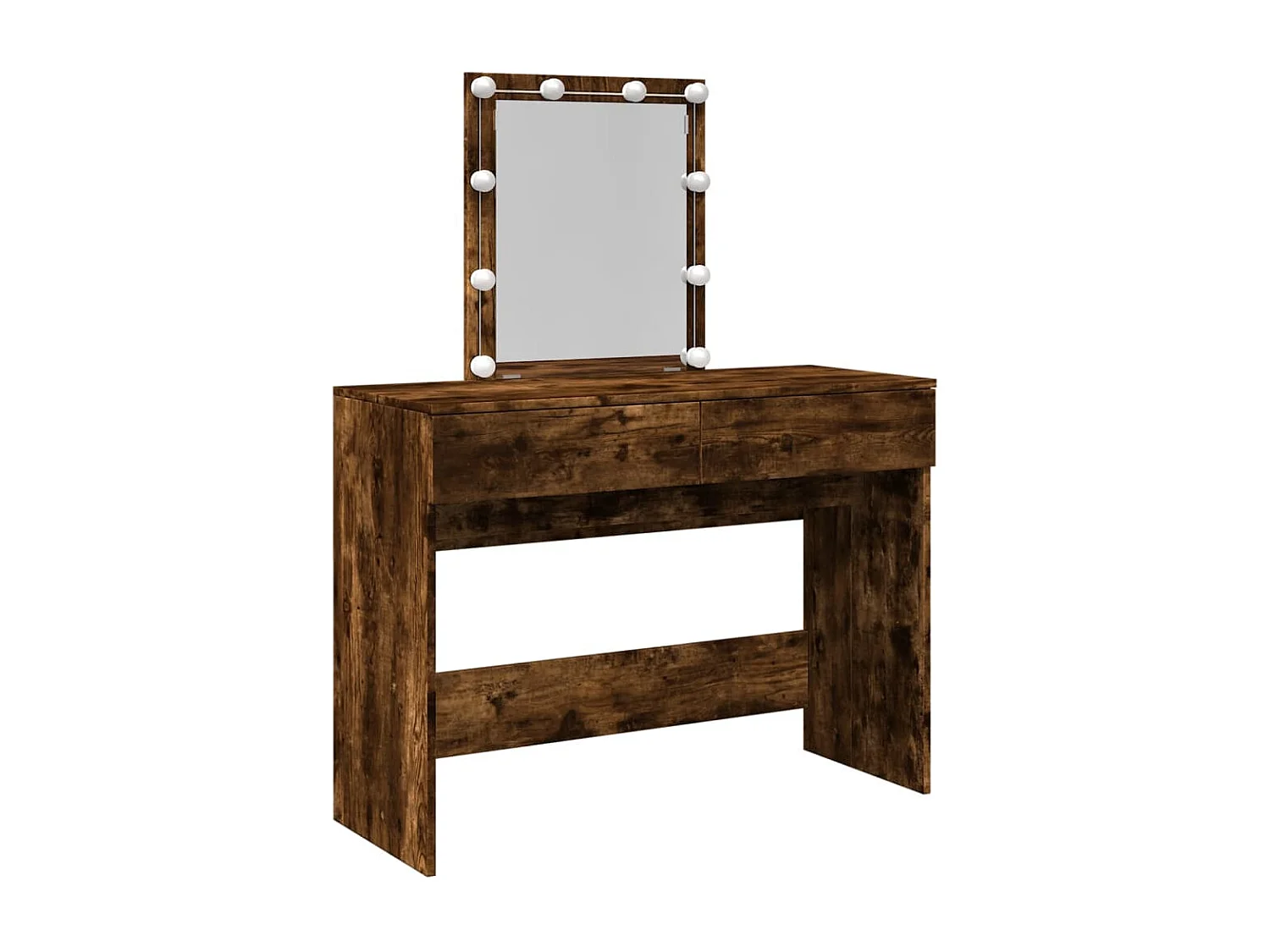 Coiffeuse avec LED chêne fumé 100x40x130 cm FR346445