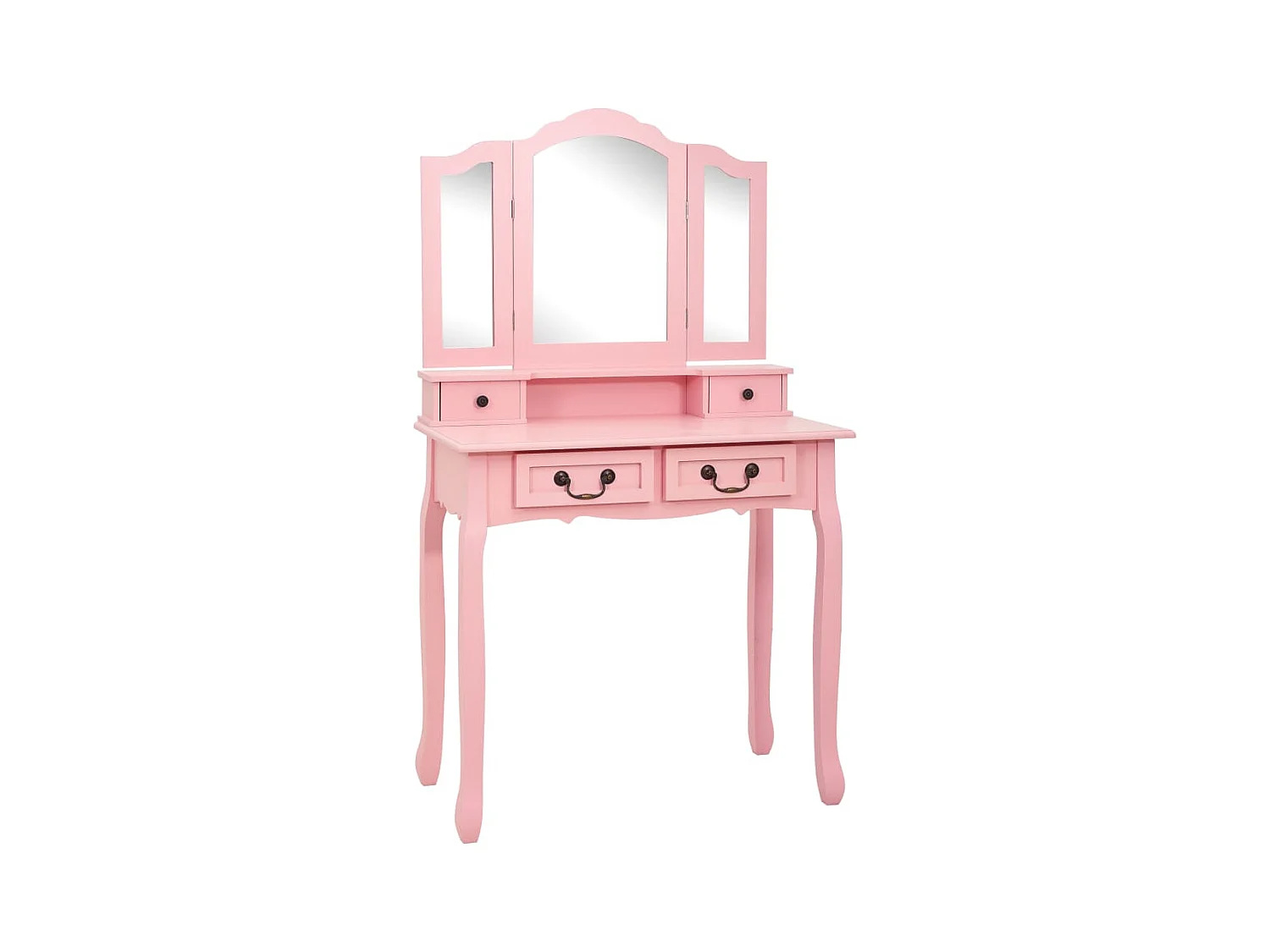 Ensemble de coiffeuse avec tabouret Rose 80x69x141 cm Paulownia FR978876