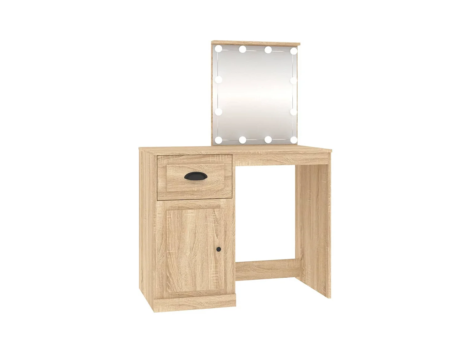 Coiffeuse avec LED chêne sonoma 90x50x132,5cm bois d'ingénierie FR487904