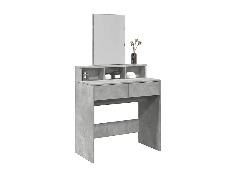 Coiffeuse avec miroir gris béton 80x41x144,5 cm FR801622