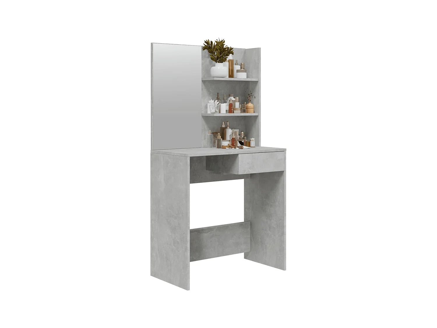 Toucador com espelho 74,5x40x141 cm cinzento cimento PT497165