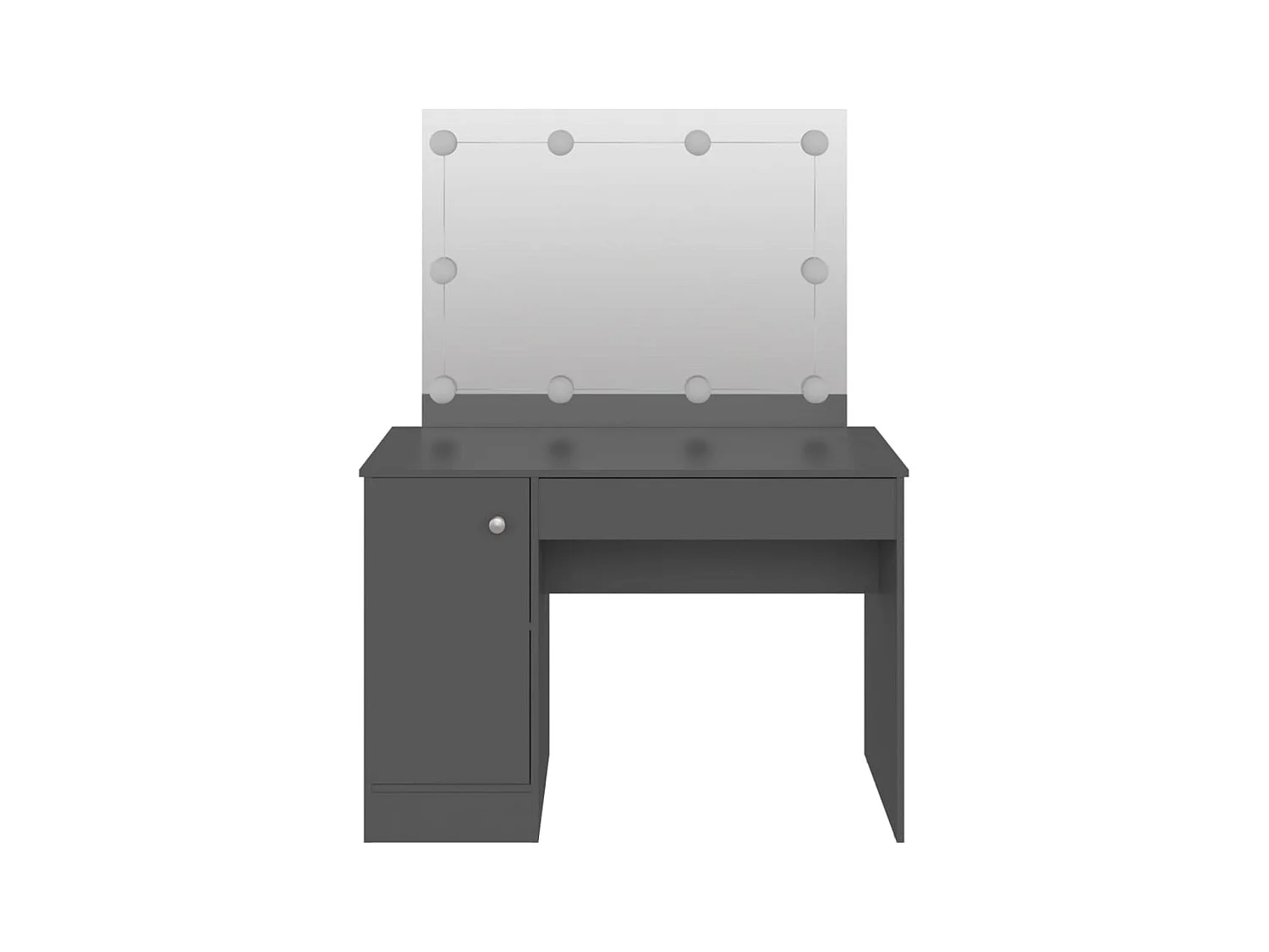 Coiffeuse - Table de maquillage avec éclairage LED 110x55x145 cm MDF Gris FR473769