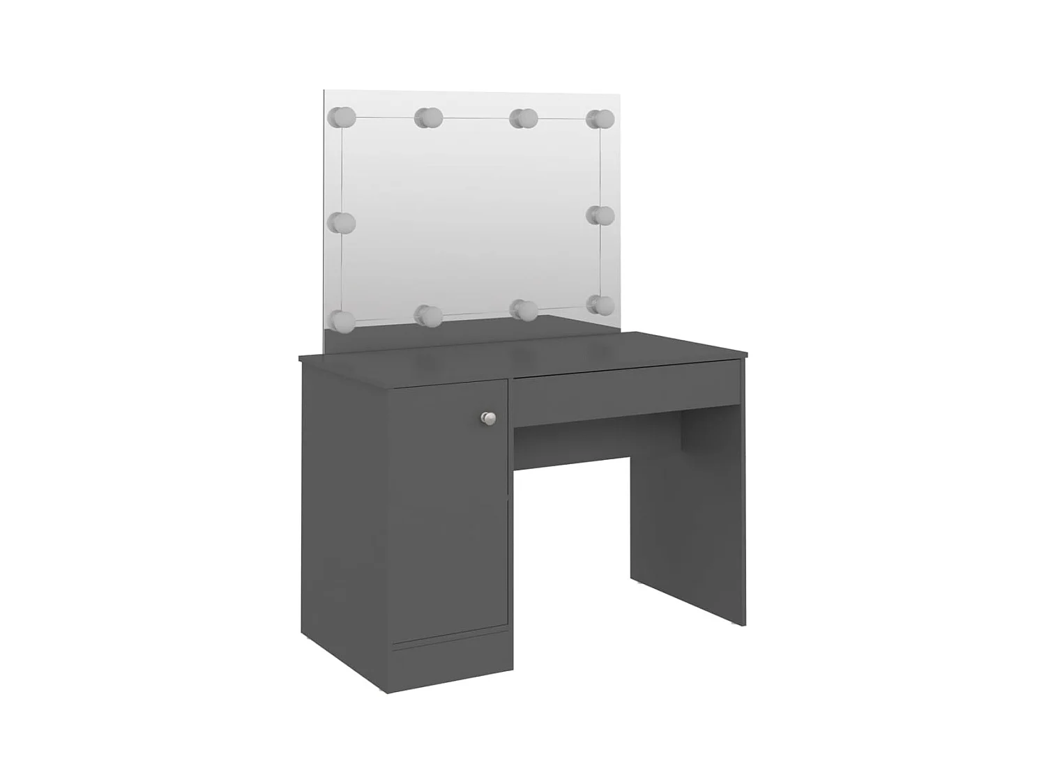 Coiffeuse - Table de maquillage avec éclairage LED 110x55x145 cm MDF Gris FR473769