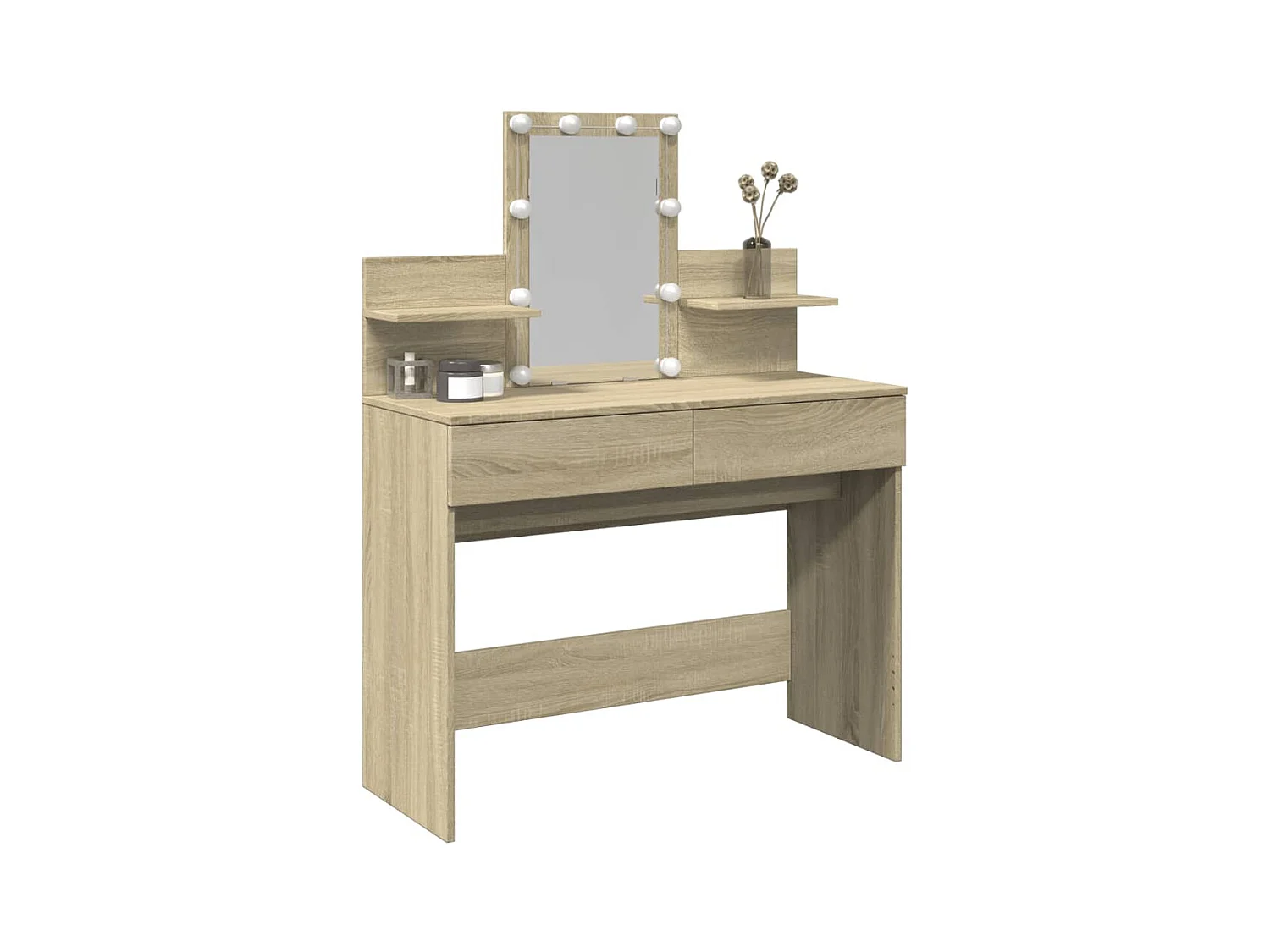 Coiffeuse avec LED chêne sonoma 100x40x130 cm FR919154