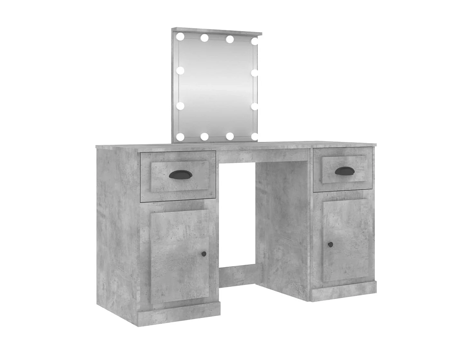 Coiffeuse avec LED gris béton 130x50x132,5 cm FR562684