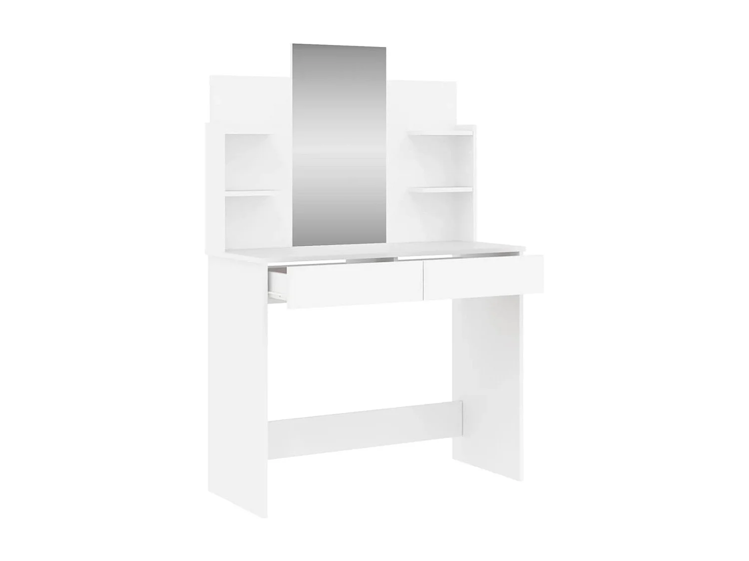 Kaptafel met spiegel 96x39x142 cm wit BE135693