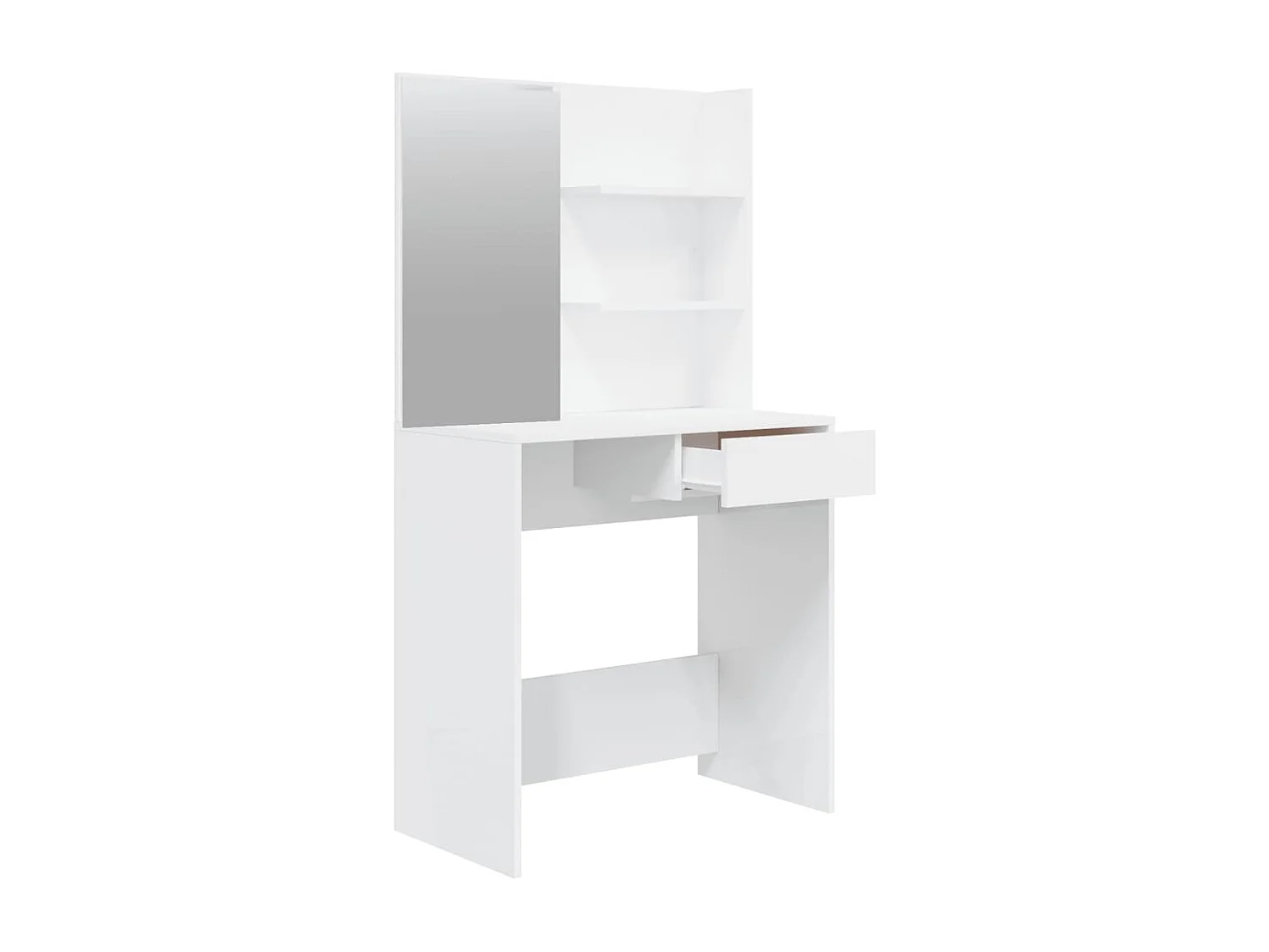 Conjunto toucador 74,5x40x141 cm branco brilhante PT202962