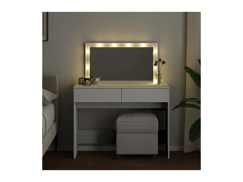 Coiffeuse avec LED blanc 100x40x120 cm FR574934
