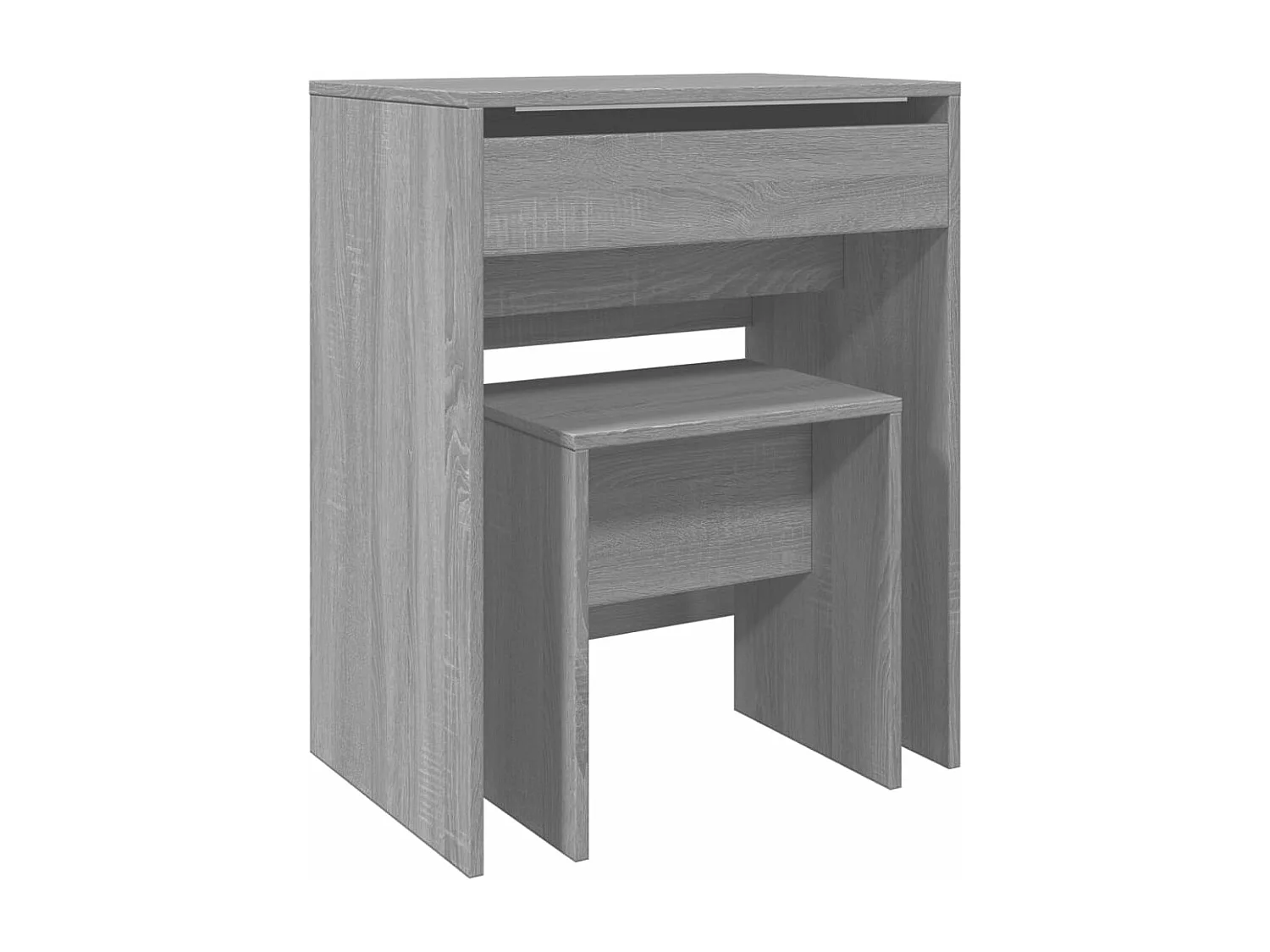 Kaptafel met krukje 60x40x113,5 cm grijs sonoma BE309313