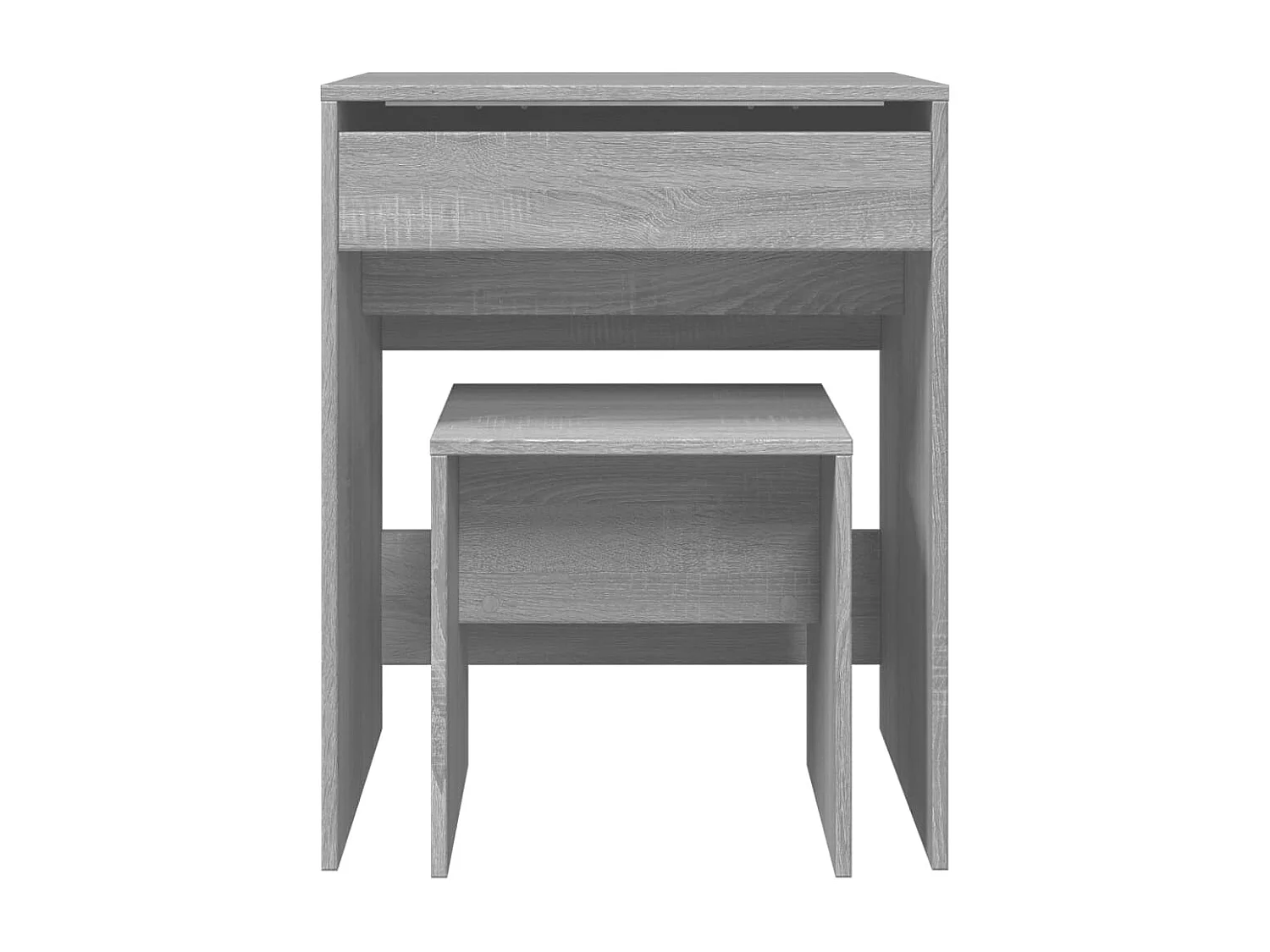 Kaptafel met krukje 60x40x113,5 cm grijs sonoma BE309313