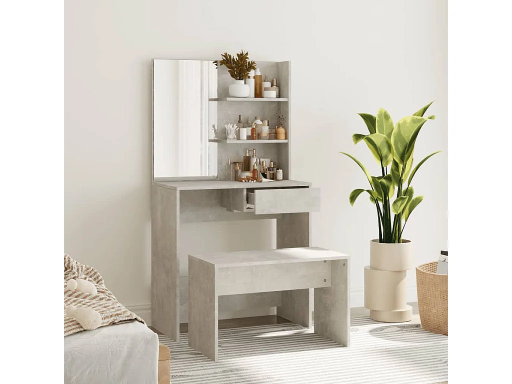 Kaptafelset 74,5x40x141 cm betongrijs BE157800