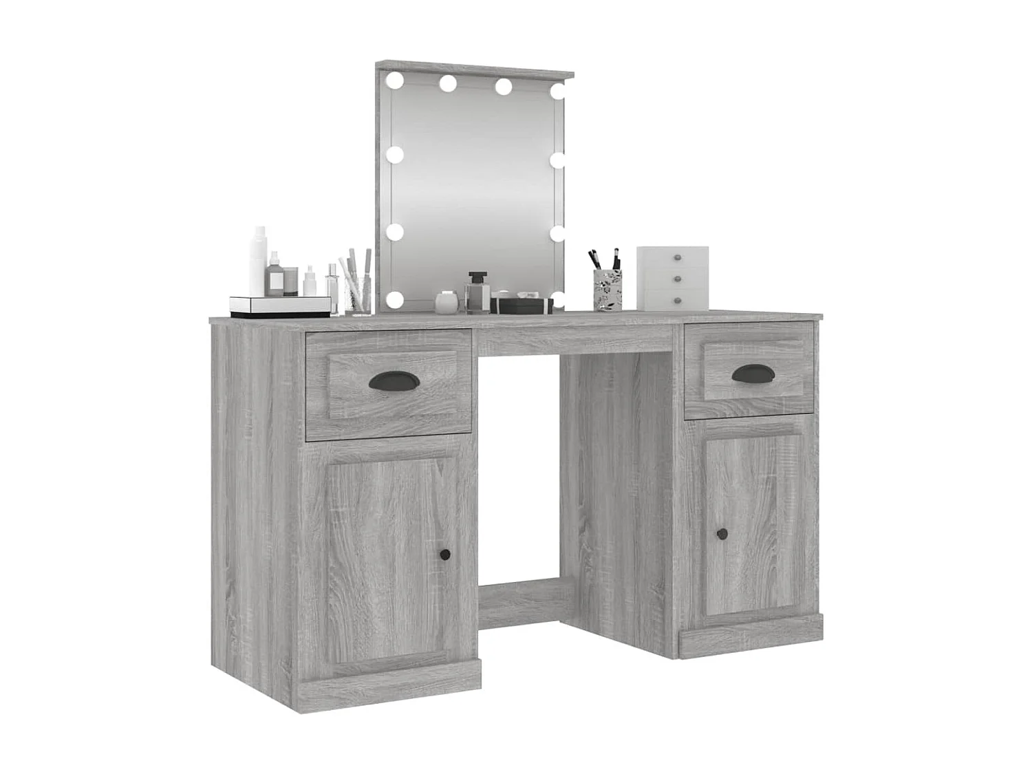 Coiffeuse avec LED sonoma gris 130x50x132,5 cm FR202162