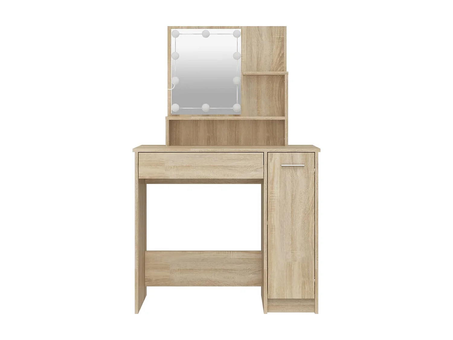 Tocador con LED color roble Sonoma 86,5x35x136 cm ES513263