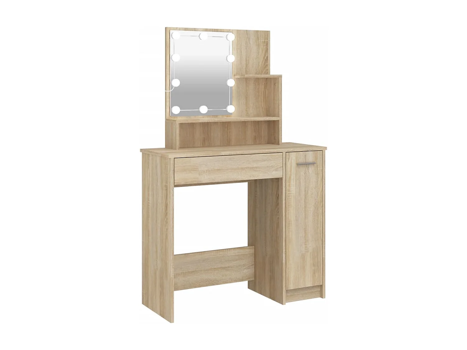 Coiffeuse avec LED chêne sonoma 86,5x35x136 cm FR580514