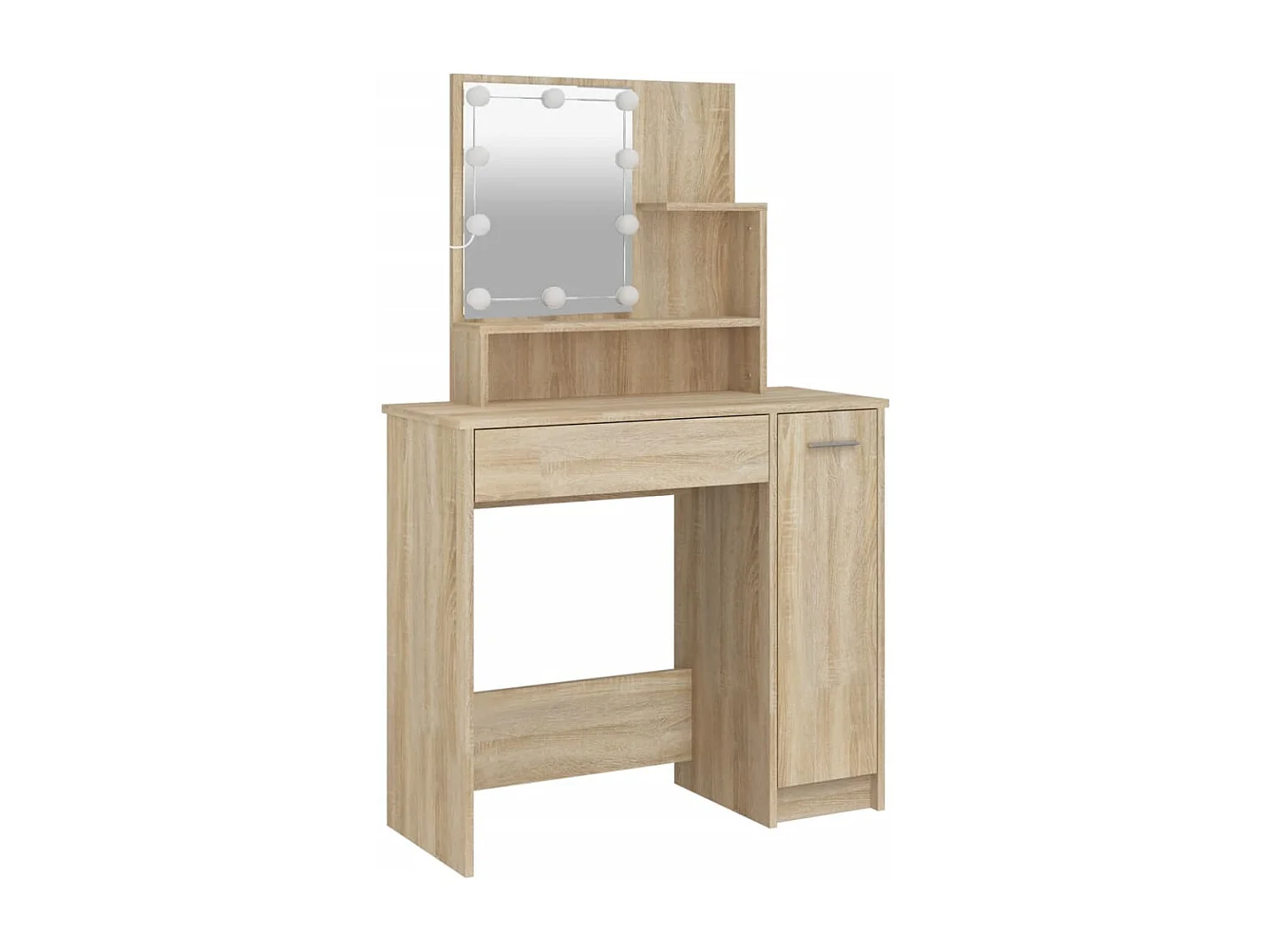 Coiffeuse avec LED chêne sonoma 86,5x35x136 cm FR580514