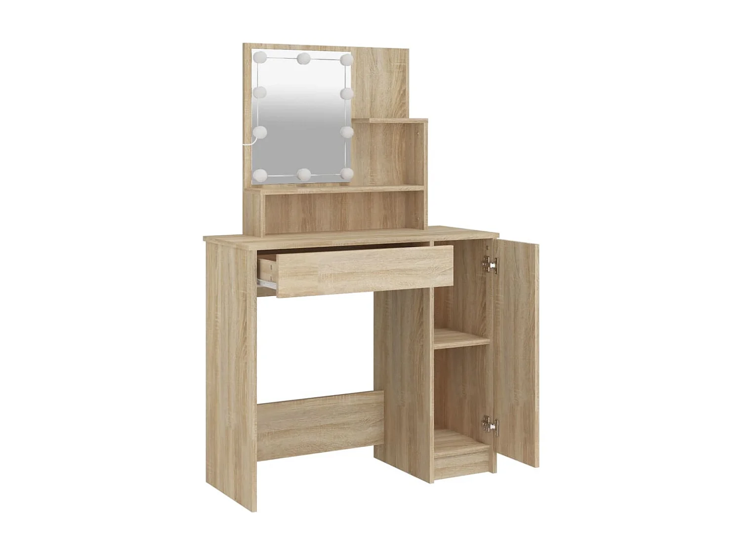 Coiffeuse avec LED chêne sonoma 86,5x35x136 cm FR580514