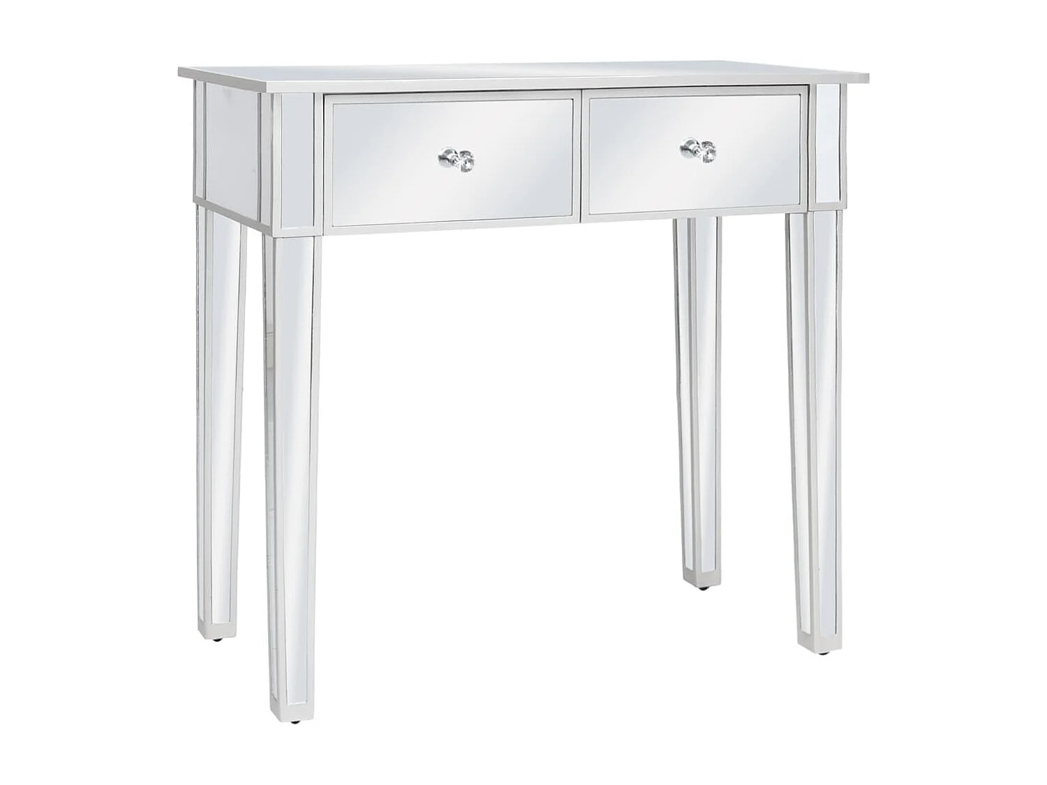 Coiffeuse miroir avec tabouret MDF et verre FR402552