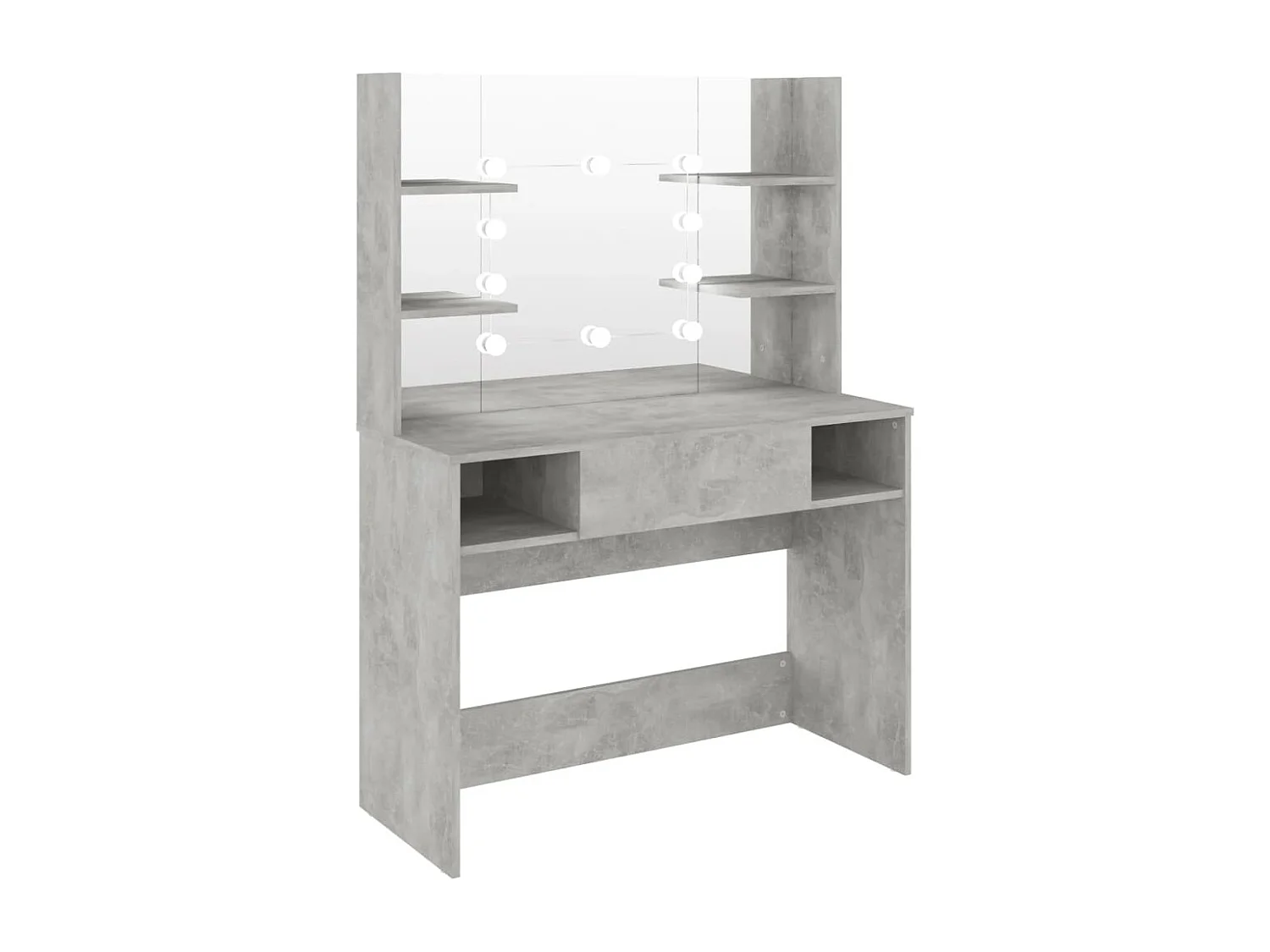 Coiffeuse - Table de maquillage éclairage LED 100x40x135 cm MDF Gris béton FR543198