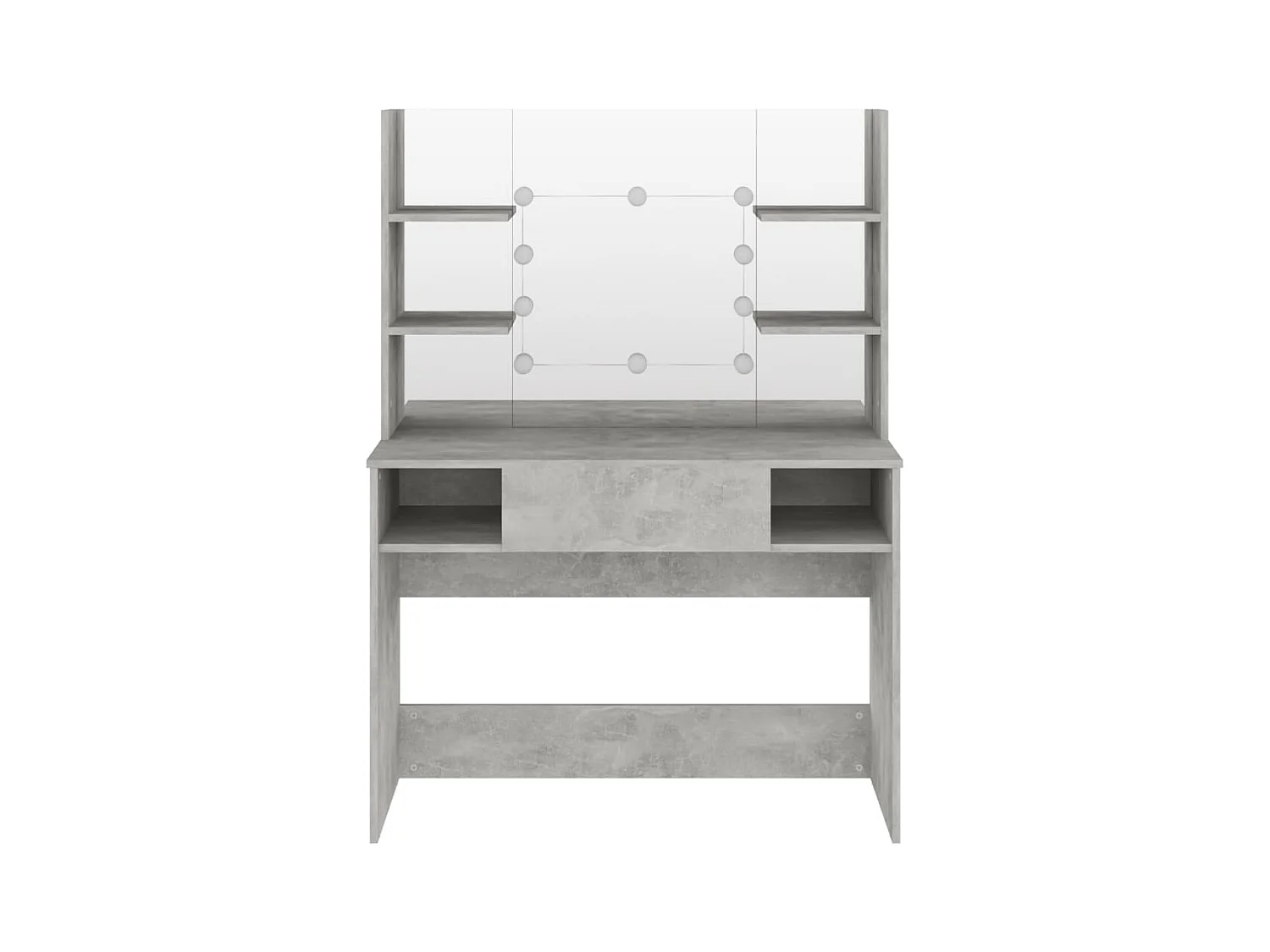 Coiffeuse - Table de maquillage éclairage LED 100x40x135 cm MDF Gris béton FR543198