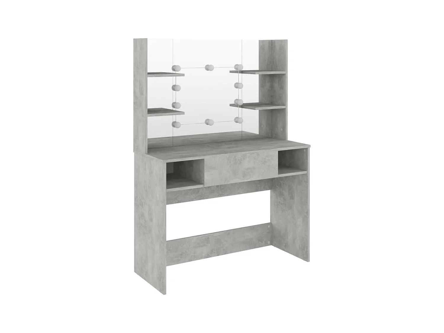 Coiffeuse - Table de maquillage éclairage LED 100x40x135 cm MDF Gris béton FR543198