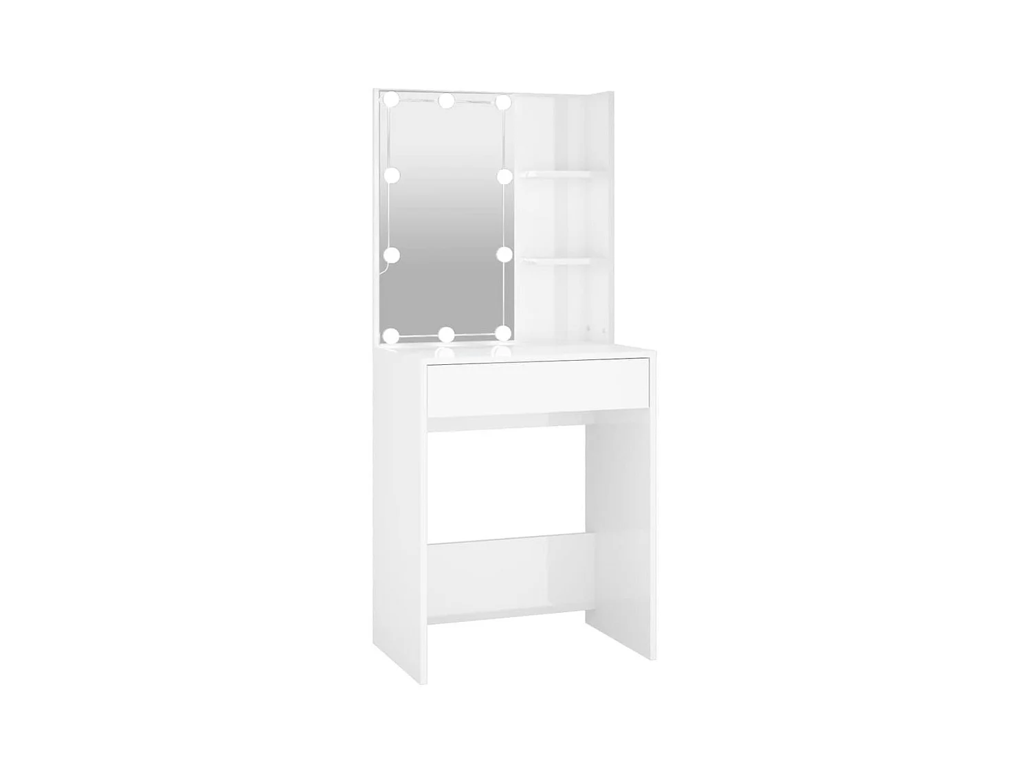 Coiffeuse avec LED Blanc brillant 60x40x140 cm FR907840