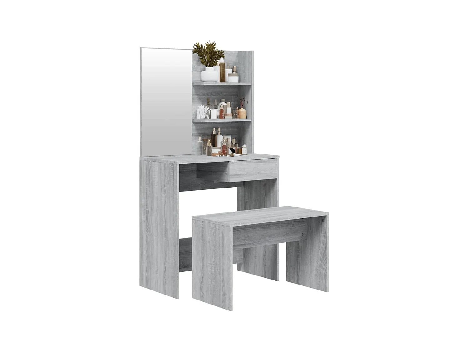 Ensemble de coiffeuse Sonoma gris 74,5x40x141 cm FR822065