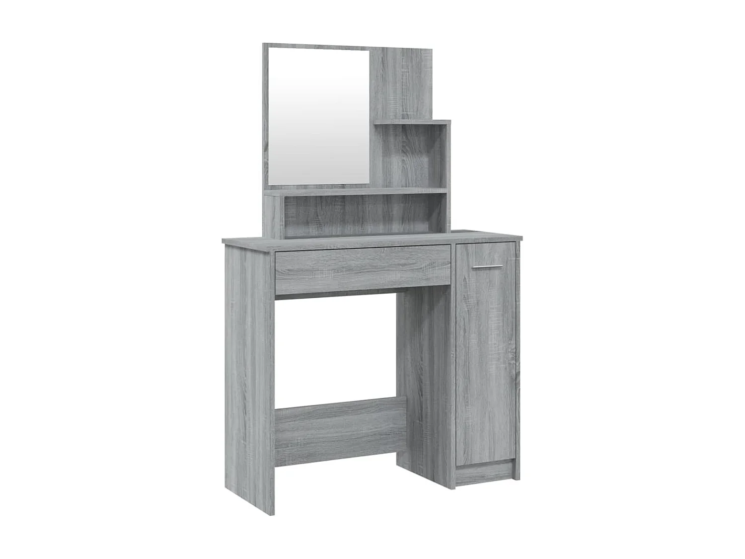 Toucador com espelho 86,5x35x136 cm cor sonoma cinzento PT977748