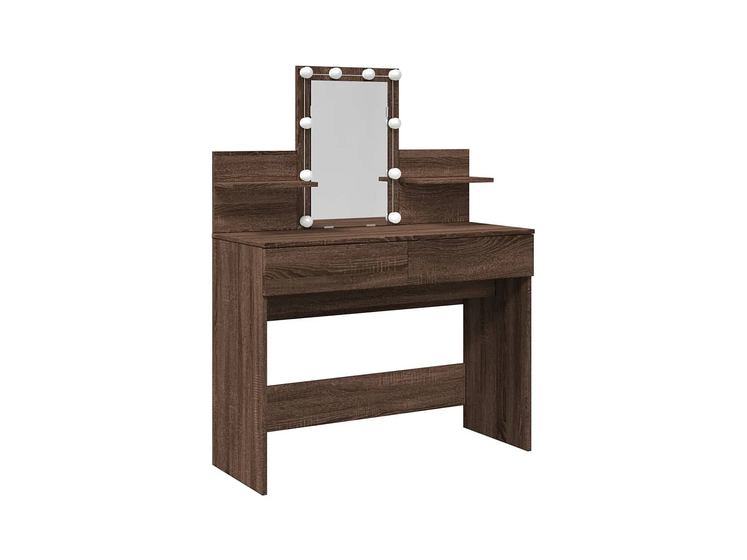 Coiffeuse avec LED chêne marron 100x40x130 cm FR244509