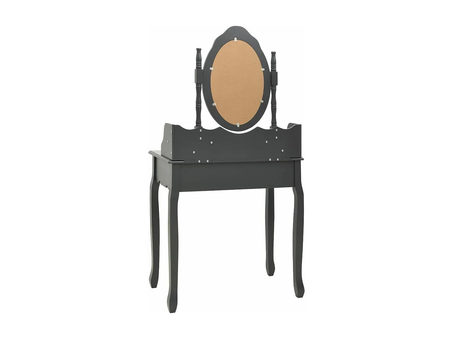 Ensemble de coiffeuse avec tabouret Gris 75x69x140 cm Paulownia FR562731