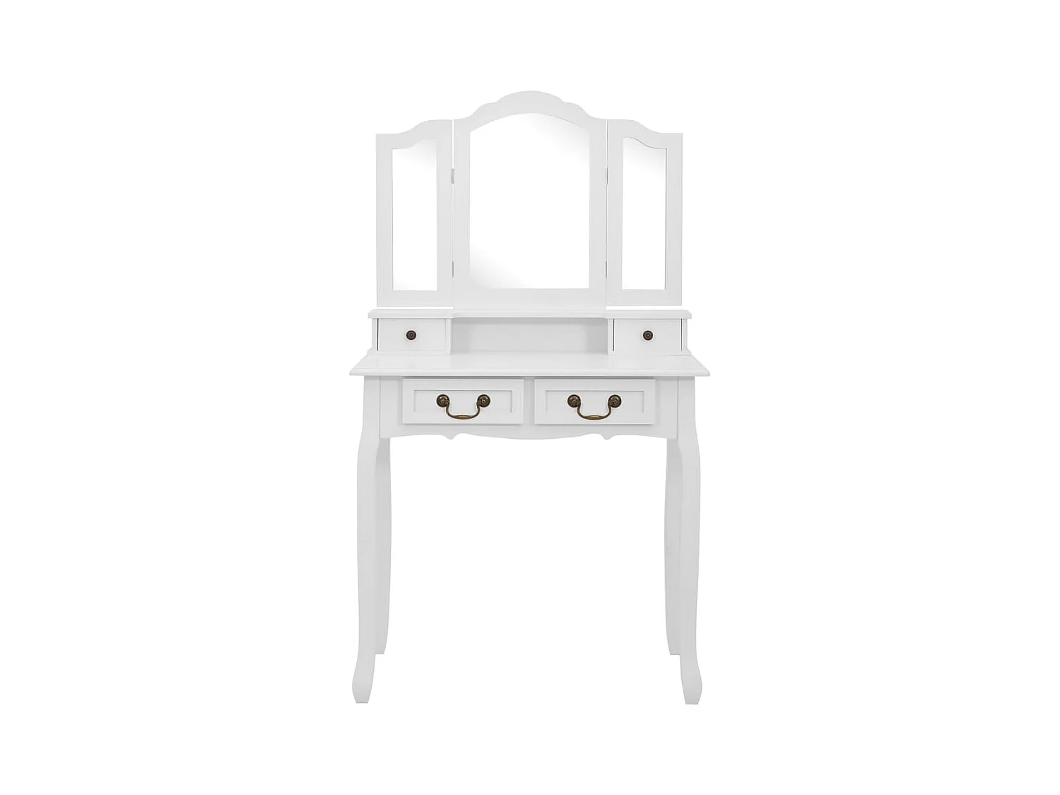 Ensemble de coiffeuse avec tabouret Blanc 80x69x141cm Paulownia FR426084
