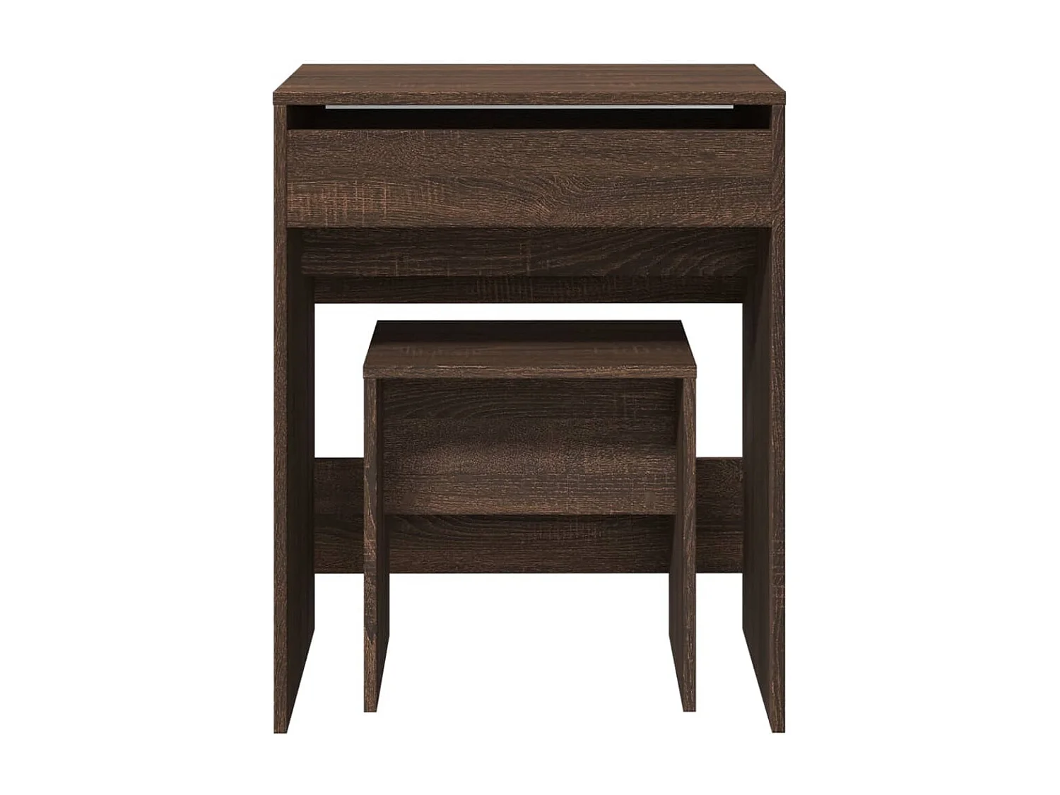 Kaptafel met krukje 60x40x113,5 cm bruin eikenkleurig BE671838