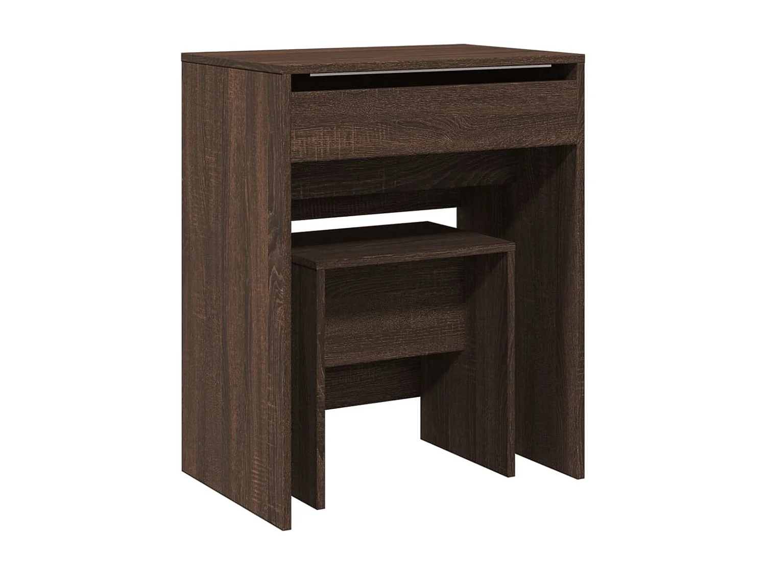 Kaptafel met krukje 60x40x113,5 cm bruin eikenkleurig BE671838