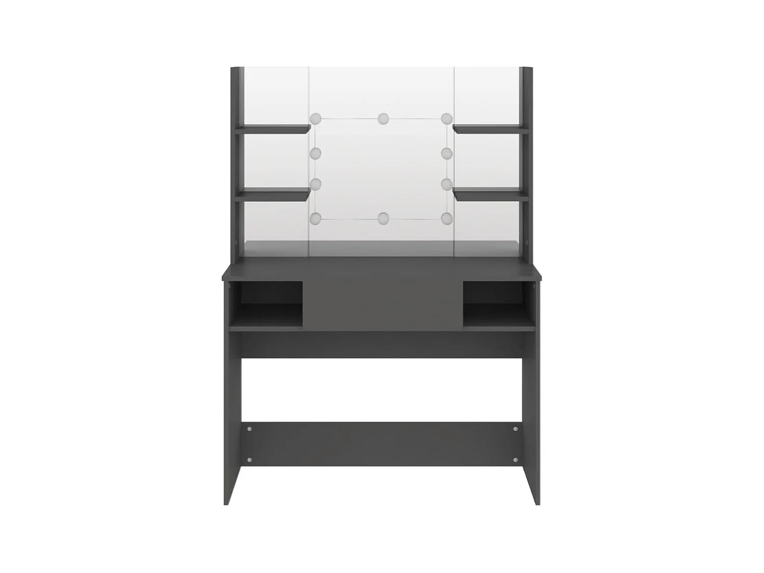 Coiffeuse - Table de maquillage avec éclairage LED 100x40x135 cm MDF Gris FR989749