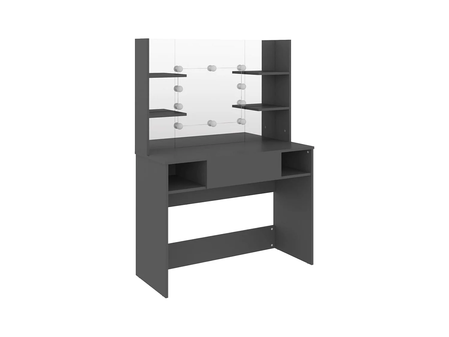 Coiffeuse - Table de maquillage avec éclairage LED 100x40x135 cm MDF Gris FR989749