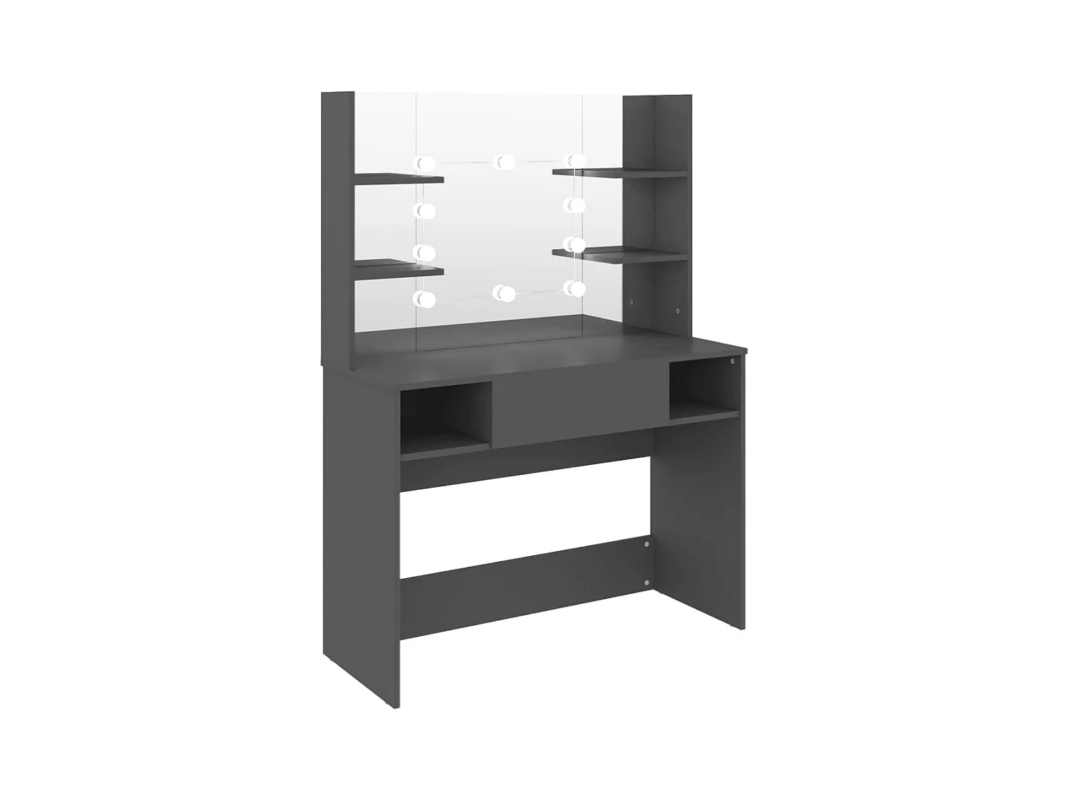 Coiffeuse - Table de maquillage avec éclairage LED 100x40x135 cm MDF Gris FR989749