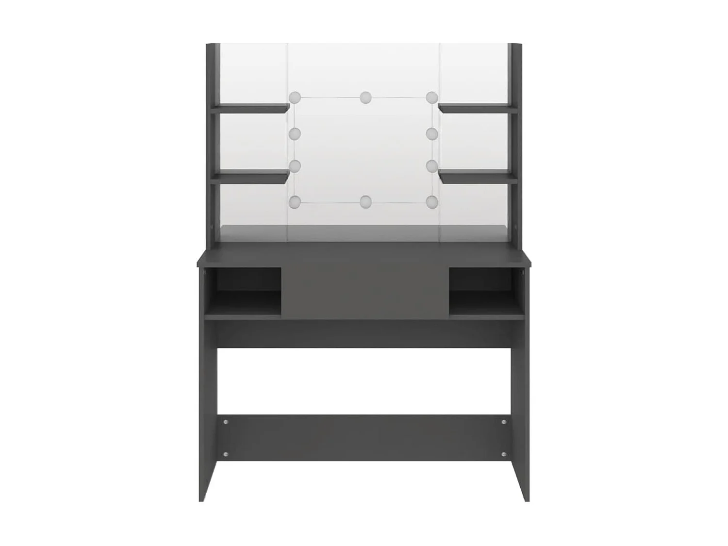 Coiffeuse - Table de maquillage avec éclairage LED 100x40x135 cm MDF Gris FR989749