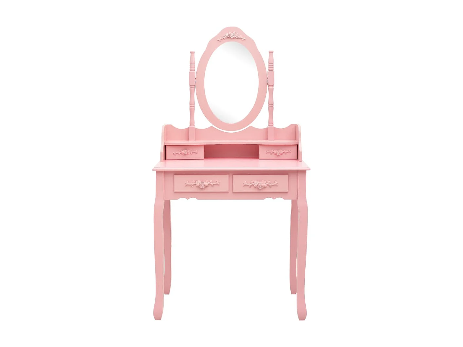 Ensemble de coiffeuse avec tabouret Rose 75x69x140 cm Paulownia FR565757