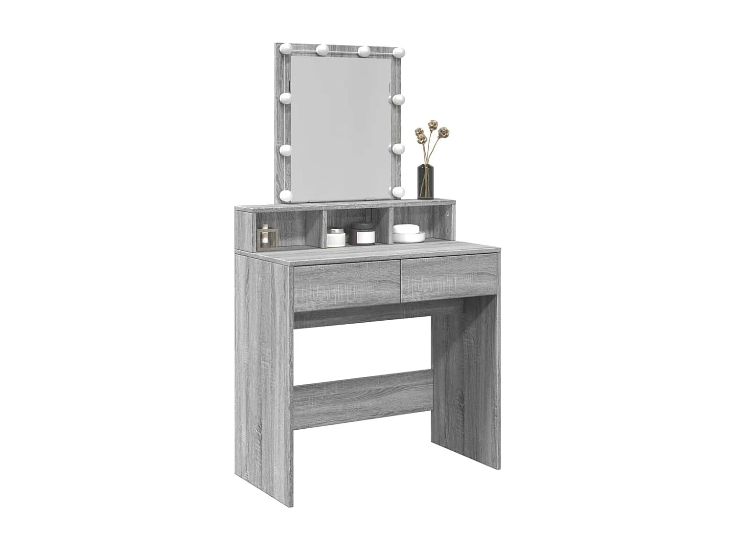 Coiffeuse avec LED sonoma gris 80x41x144,5 cm FR972674